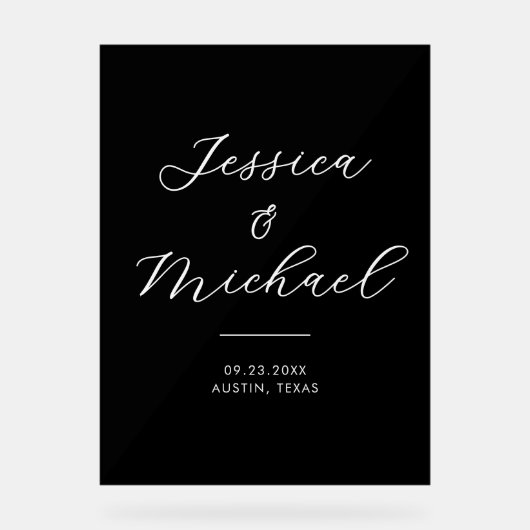 シンプルモダンアクリル結婚の歓迎サイン アクリルサイン (正面)