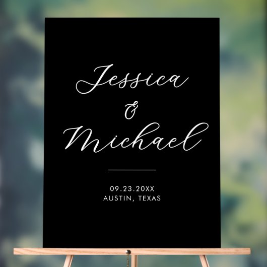 シンプルモダンアクリル結婚の歓迎サイン アクリルサイン (ニュートラル)