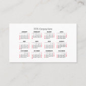 シンプルモダンアポイントメント | 2021カレンダーカード 予約カード (裏面)
