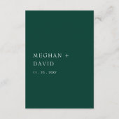 シンプルモダンアルチエメラルドグリーン結婚ズ エンクロージャーカード (裏面)