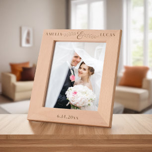 シンプルモダンアンパサンド離れとパーソナライズされた レーザー彫刻フレーム