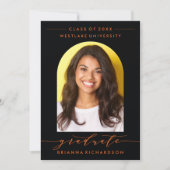 シンプルモダンアーチ台本卒業招待状 招待状 (正面)