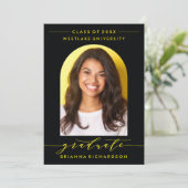 シンプルモダンアーチ台本卒業招待状 招待状 (スタンド正面)