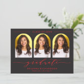 シンプルモダンアーチ台本卒業招待状 招待状 (スタンド正面)