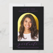 シンプルモダンアーチ台本卒業招待状 招待状 (正面)