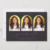 シンプルモダンアーチ台本卒業招待状 招待状 (正面)