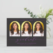 シンプルモダンアーチ台本卒業招待状 招待状 (スタンド正面)