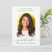 シンプルモダンアーチ台本卒業招待状 招待状 (スタンド正面)