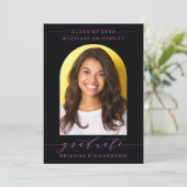 シンプルモダンアーチ台本卒業招待状 招待状 (スタンド正面)