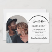 シンプルモダンアーチ結婚写真 セーブザデート (正面)