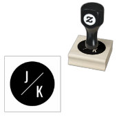 シンプルモダンイニシャルゴム印 – 黒い円 ラバースタンプ (押印)