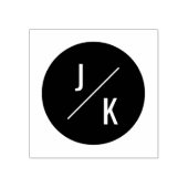 シンプルモダンイニシャルゴム印 – 黒い円 ラバースタンプ (インプリント)