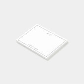 シンプルモダンイニシャルボーダー文具 ポストイット (アングル)