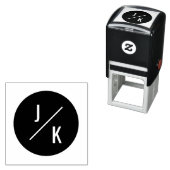 シンプルモダンイニシャル自己インクスタンプ黒い円 セルフインキングスタンプ (インサイチュ)