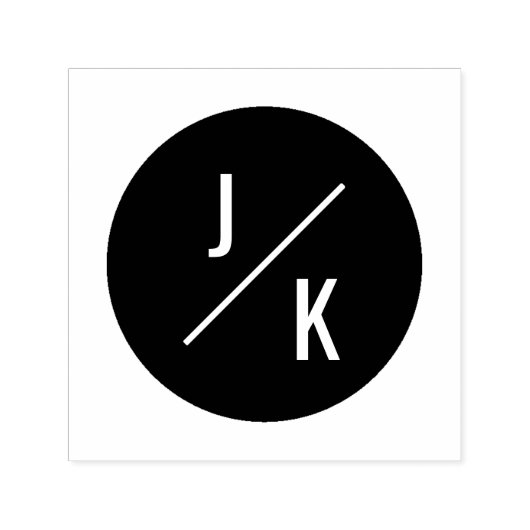 シンプルモダンイニシャル自己インクスタンプ黒い円 セルフインキングスタンプ (デザイン)