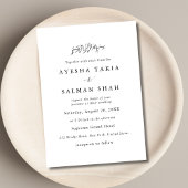 シンプルモダンインディアンムスリム結結婚婚 招待状