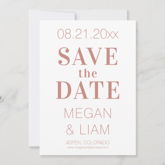 シンプルモダンインディアン赤と白 セーブザデート (正面)