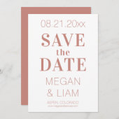 シンプルモダンインディアン赤と白 セーブザデート (正面/裏面)