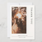 シンプルモダンウェディングフォトミニマリスト サンキューカード (正面)