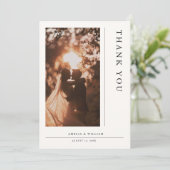 シンプルモダンウェディングフォトミニマリスト サンキューカード (スタンド正面)