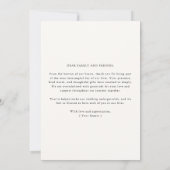 シンプルモダンウェディングフォトミニマリスト サンキューカード (裏面)