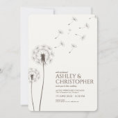 シンプルモダンウォルナットブラウンダンデリオ結婚ズ 招待状 (正面)