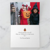 シンプルモダンウッドハロウィン不気味フォトコラージュ カード (内部)