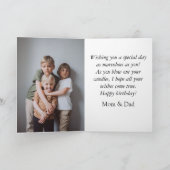 シンプルモダンウッド誕生日スタイリッシュコラージュ カード (内部)