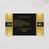 シンプルモダンエレガントアールデコ金ゴールドブラック 名刺 (裏面)