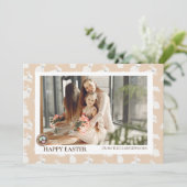 シンプルモダンエレガントイースター卵の家族の写真ホリ シーズンカード (スタンド正面)