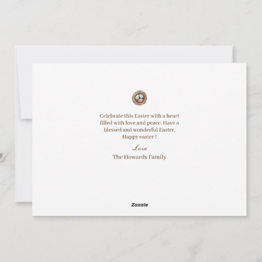 シンプルモダンエレガントイースター卵の家族の写真 シーズンカード (裏面)