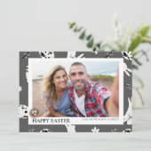 シンプルモダンエレガントイースター卵の家族の写真 シーズンカード (スタンド正面)