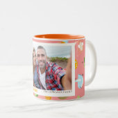 シンプルモダンエレガントイースター卵の家族の写真 ツートーンマグカップ (正面右)