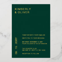 シンプルモダンエレガントエメラルド結婚グリーン