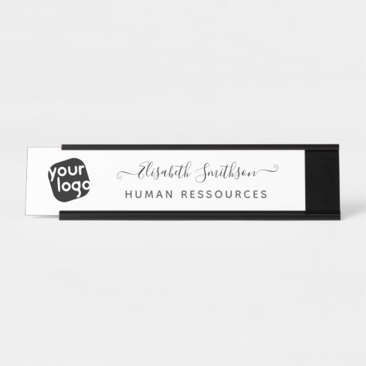シンプルモダンエレガントカスタムプロフェッショナル デスクネームプレート (正面)