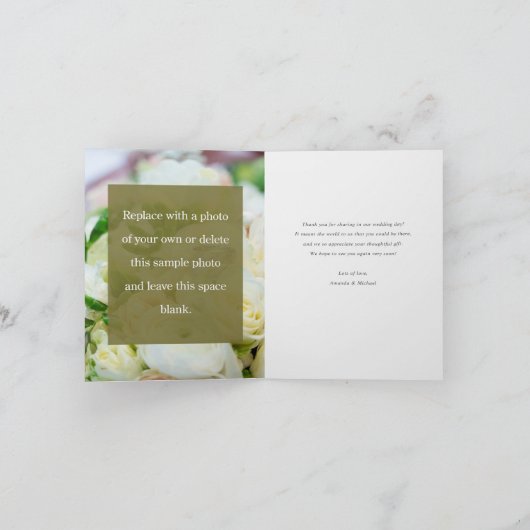 シンプルモダンエレガントカスタム結婚写真 サンキューカード (内部)