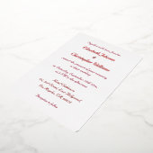 シンプルモダンエレガントカスタム結婚式バラ金ゴールド 箔招待状 (回転した状態)