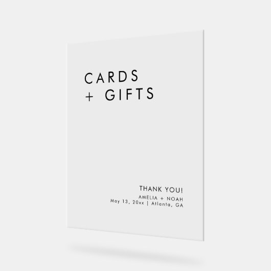 シンプルモダンエレガントカード及びギフト結婚ズ アクリルサイン (傾斜)