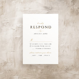 シンプルモダンエレガントクラシー結婚ラグジュアリー 出欠カード