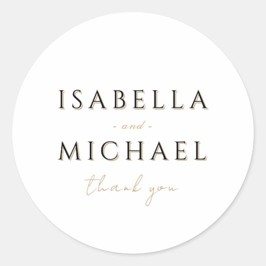 シンプルモダンエレガントクラシー結婚式の引き出物 ラウンドシール (正面)