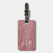 シンプルモダンエレガントグリッターモノグラムの名 ラゲッジタグ (正面縦)