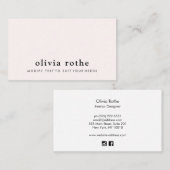 シンプルモダンエレガントピンク名刺 名刺 (正面/裏面)