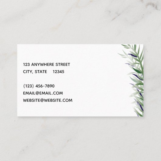 シンプルモダンエレガントファーン葉名刺 名刺 (裏面)