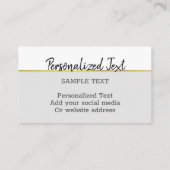 シンプルモダンエレガントフェイク金ゴールドグレイカスタムグレイ 名刺 (裏面)