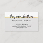 シンプルモダンエレガントフェイク金ゴールドグレイカスタムグレイ 名刺 (正面)