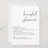 シンプルモダンエレガントブライダルシャワー 招待状 (正面)