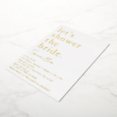 シンプルモダンエレガントブライダルシャワー 箔招待状 (回転した状態)