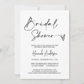 シンプルモダンエレガントブライダルシャワーQRコード写真 招待状 (正面)