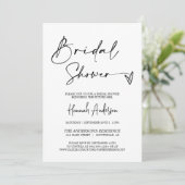 シンプルモダンエレガントブライダルシャワーQRコード写真 招待状 (スタンド正面)