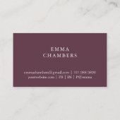 シンプルモダンエレガントマッサージセラピストロータスポーズ 名刺 (裏面)